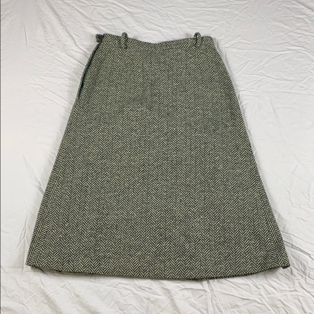 Vintage Wool Skirt with Box Pleats - Picture 2 of 6